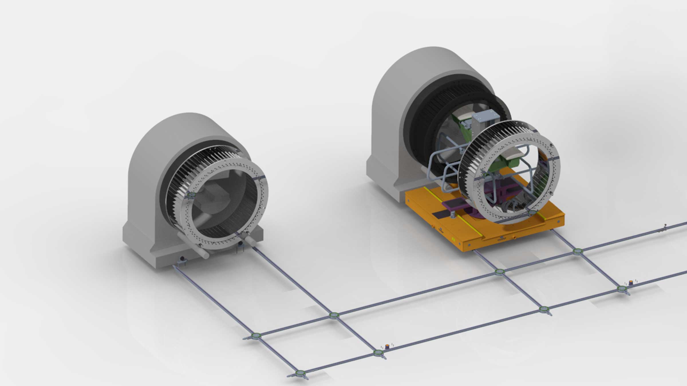Transportsysteem voor het wisselen van messenringen