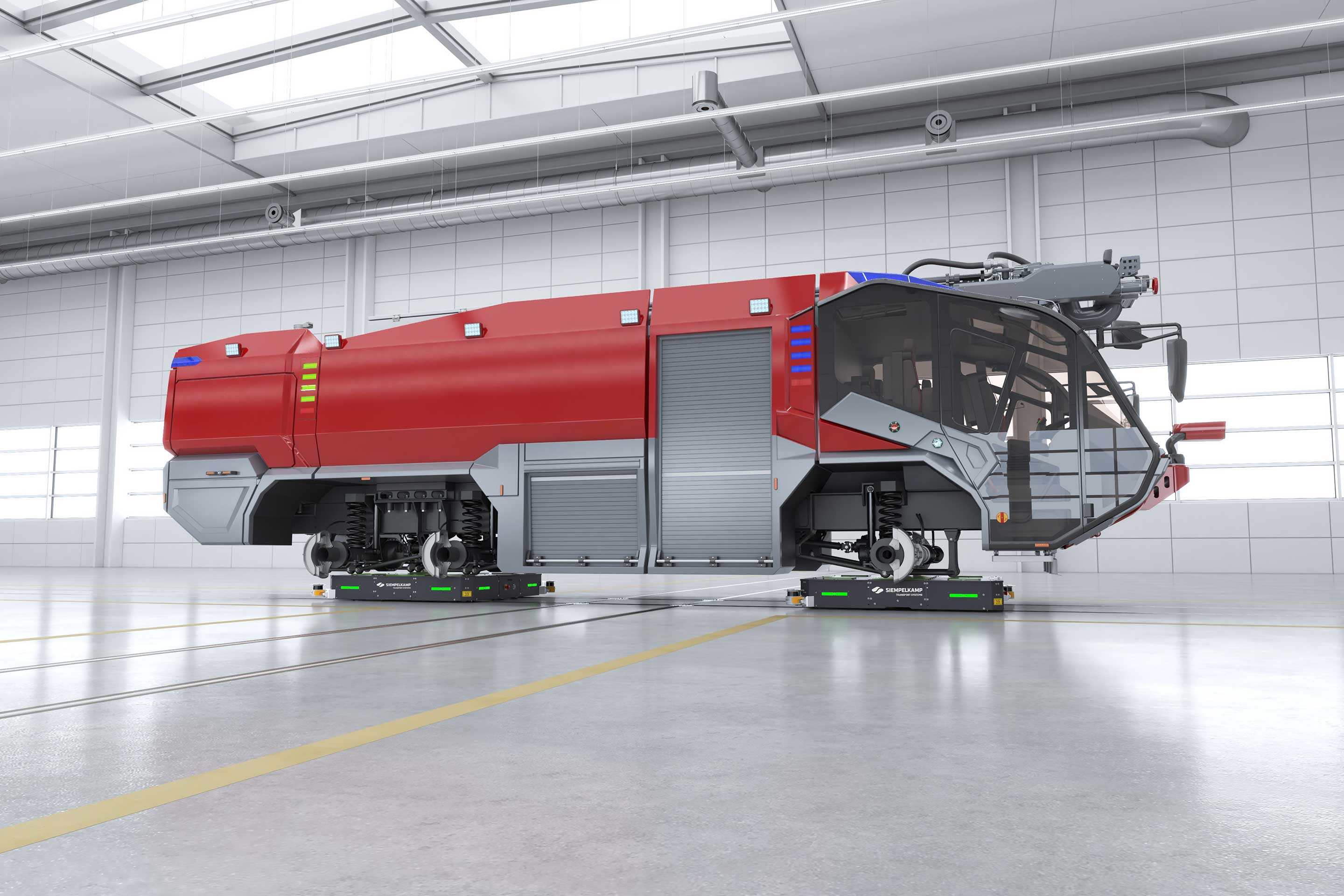Fahrerlose Transportsysteme FTS für den sicheren Transport von Produkten bis 200 t.